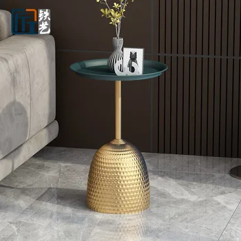 Nordic konferenčný stolík svetlo luxusné jednoduché kreatívne železa kolo mramoru obývacia izba gauč jednoduchý okrúhly stôl konferenčný stolík coffeetable