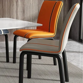 Nordic Luxusné Jedálenské Stoličky Minimalistický Dizajn, Kožené Relaxačné Jedálenské Stoličky Tvorivé Operadla Sandalye Domácnosti WZ50DC