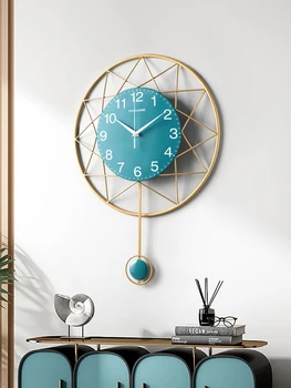 Nordic minimalistický domov, nástenné hodiny, dekorácie, nástenné hodiny svetla, luxusná obývacia izba stlmiť hodiny creative móde čistá červená stena hodinky