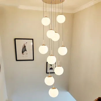 Nordic Minimalistický Sférické Sklo LED Prívesok Svetlo Usefor Krytý Lightinghoom Dekorácie Stropné Svietidlá Priemyselné Luster
