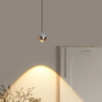 Nordic Spálňa Posteli Moderný Luster Jednoduché Zavesenie Linky Lampy Tvorivé Osobnosti Svetlo Luxusné Nové Malé Luster