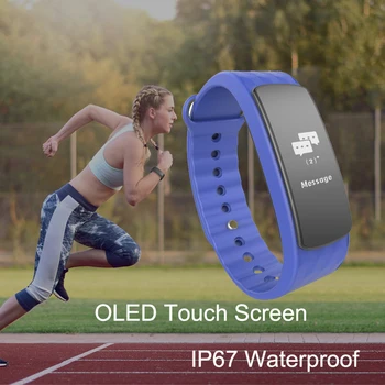 nové módne dotykový displej Inteligentný Band Náramok Správy Oznámenia Športové plávanie Vodotesný Náramok pre IOS a Android