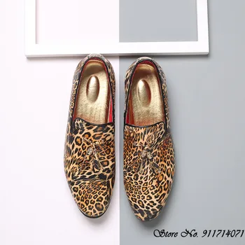 Nový High Street Leopard Strapec British Poukázal pánske Šaty Oxford Topánky Muž Moccasins Svadbu, Ples Sapato Sociálne Masculino