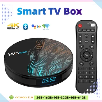 Nový Smart TV Box HK1MAX Android 11.0 RK3318 4K 1080P Media Player H. 265 Bluetooth 4.0 USB3.0 Dual Wifi 2.4 G/5G Smart Set-Top-Box