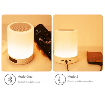 Nočné Svetlo technológie Bluetooth Reproduktor Prenosný Bezdrôtový TF Karty, Bluetooth, Reproduktor Dotykový Ovládací Farebné LED Nočný Stolík Lampa