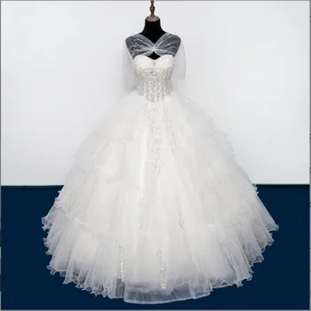 Nádherné plesové Šaty, Svadobné Šaty, Luxusné Viazané Vestido De Novia Žien tvaru Sequines Svadobné Šaty