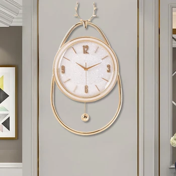 Nástenné hodiny Nordic obývacia izba nástenné hodiny domácnosti luxusné jednoduché tichý hodiny, moderné nástenné hodiny online celebrity quartz hodiny