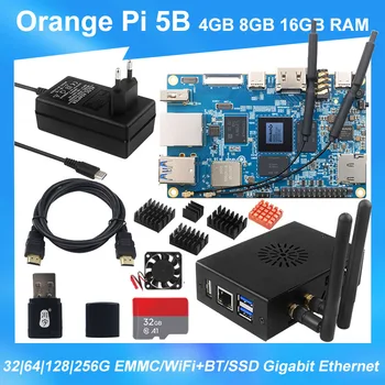 Orange Pi 5B 16 G 8G 4G RAM Jednej Palube 32G 64 G 128G 256G EMMC RK3588S s WiFi+BT SSD Gigabit Ethernet Mini PC Počítač 