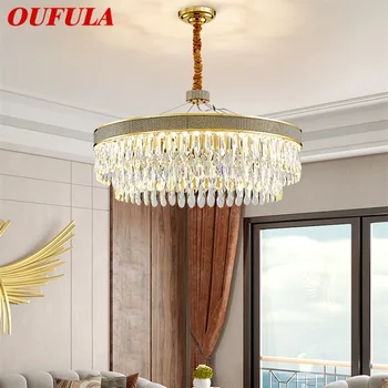 OUFULA Moderné Krištáľový Luster Luxusné LED Zlato Zariadenia 220V 110V Dekoratívne Pre Obývacia Izba Jedáleň Villa Duplex