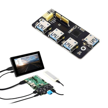 PCI-E na USB 3.2 Rozširujúca Doska pre Raspberry Pi CM4 IO Rada Gen1 Porty PCIe Adaptér Podpory Energie z PCIe 12V