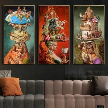 Perzská Princezná Hrad Maliarske Plátno Tlačiť Stenu Decor Vintage Poster Klasická umelec Abstraktné Umenie Domova pre Uličkou Izba