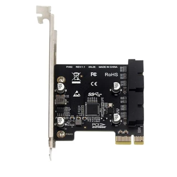 PH62 PCIE Rozširujúcu Kartu Adaptéra 2 Porte USB3.0 Hub Vnútorného 19/20 Pin Hlavičky USB 3 PCIE Karty Adaptéra PCI