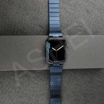 Pre apple hodinky series 7 45mm 41mm kapela uhlíkových vlákien vzor popruh pre iwatch se apple hodinky 6 5 4 44 mm 40 mm 3 42mm kapela blue