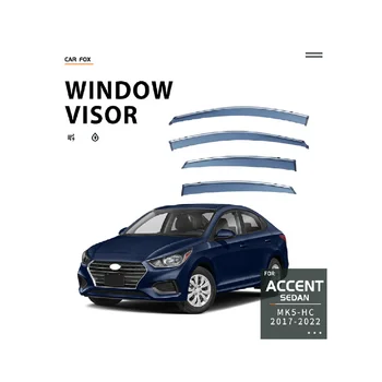 Pre Hyundai Akcent Verna Brio Sedan HC 2017-2022 Zámorských Edition Okno Clonu Prieduch Odtiene Ventvisor Vietor Lamely Clony
