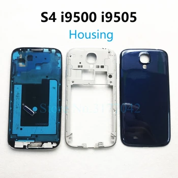 Pre SAMSUNG i9500 Galaxy S4 i9505 Plný Bývanie Nastaviť Predný Panel Stredný Rám, kryt Batérie Späť Kryt Tlačidlo Zadné Prípade Kompletné