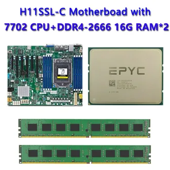 Pre Supermicro H11SSL-C Doske Pätice SP3 hz 180w TDP s Dual EPYC 7702 CPU Procesor 2ks DDR4 16 G 2666mhz Pamäť REV2.0