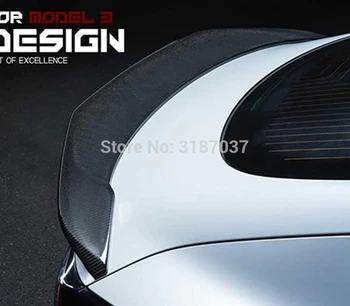 Pre Tesla Model 3 2017 2018 2019 Uhlíkových Vlákien zadné boot Krídlo Spojler Zadný Strešný Spojler Krídlo Trup Pery Boot Kryt Auto Styling