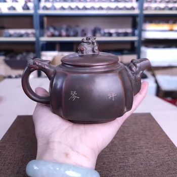 Pre Zber tlieskaním Nixing Keramiky Teapots Neglazované Kanvica 260ML s Infuser Ručne Vyrezávané Čínska Báseň Theiere
