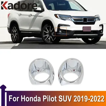 Predné Foglight Rám Pre Honda Pilot SUV 2019 2020 2021 2022 Chrome Hmlové Svetlá na čítanie Kryt Trim Chrániť Auto Príslušenstvo