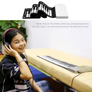 Prenosné 49-Key Flexibilné Silikónové Roll Up Klavír Skladanie Elektronických Klávesnice