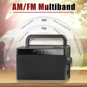 Prenosné Rádio FM/AM/WB Multiband Multi-funkčné Radio Nabíjateľná Vysielanie Subwoofer Integrovaný Reproduktor 3W Zvuk Box