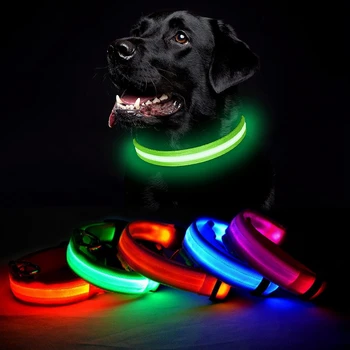Psa Mäkké Fluorescenčné Obojky USB Nabíjateľné Obojok Nočné Svetlo Náhrdelník pre Malé Veľké Psy Pet Bezpečnosti Obojky Chien