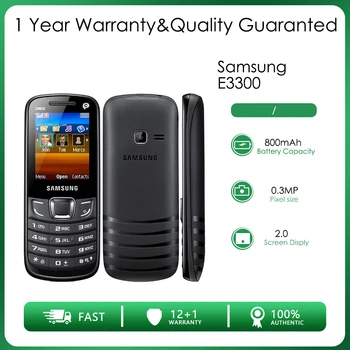 Pôvodné Samsung Manhattan E3300 Mobilný Telefón 2.0 Palcový Displej 800mAh Batérie 0.3 MP Batérie, 3G Odblokovaný Mobil