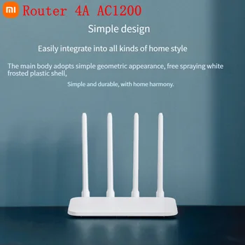 Pôvodný Xiao Router 4A AC1200 Router WiFi 2,4 GHz, 5 ghz Dual Frequency 4 Antény 64MB 1167 mb / s/s Wifi Zosilňovač APP Control