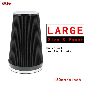 R-EP Auta Výkon 6inch vzduchový Filter Univerzálny 150mm Veľké Vzduchu Filter Čierna Vysoký Prietok Vysoký Výkon XH-UN074