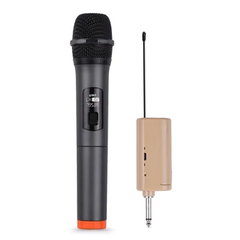Ručný Bezdrôtový Mikrofón UHF Dynamický Mikrofón s Prenosné Mini Prijímač 6.35 mm Konektor