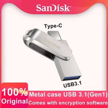 SanDisk Flash Ultra Dual Drive Luxe USB Typ-C SDDDC4 USB 3.1 kl ' úč 512 gb diskom 1 tb 256G 128G 64 G Kovové OTG Telefón Flash Disk