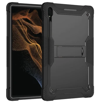 Silikónový Kryt Stojan puzdro pre Galaxy Tab S8 Ultra X900/X906 Shockproof Deti Stojan, Kryt Ťažkých Obrnených Tablet Prípade Stojan