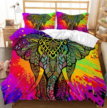 Slon posteľná bielizeň Nastaviť Jeden Twin Plný Kráľovná King Size Afriky divokých slonov Posteľ Nastaviť Aldult Deti Spálňa Perinu bytový Textil