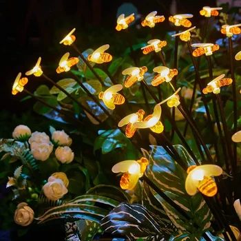 Solárne Záhradné Osvetlenie, Bee Firefly Osvetlenie s 2 Osvetlenie Režim Sway Vetrom Nepremokavé Dekoratívne Lampy Vonkajšie Použitie na Dvore Pati