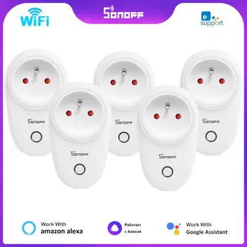 Sonoff S26 R2 WiFi Smart Zásuvky DE FR EÚ Bezdrôtové Plug Power Socket EWeLink Diaľkové Ovládanie Spínač Pre Alexa Asistent Google