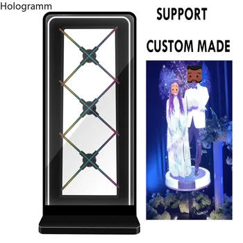 Spojovanie 3D Svetlo, Ventilátor Holografický Projektor Displej Krytu Reklamné Displeja Led Prihlásiť Svetlo, Tieň, Podpora Video Živé Zákazku