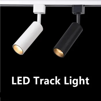 Stmievateľné 10W 15W COB LED Track Light KLASU CREE Čipom Z USA,ktorý sa Rovná 100 w Halogénové Lampy Železničnej Svetla Reflektorov, čierne alebo biele Telo