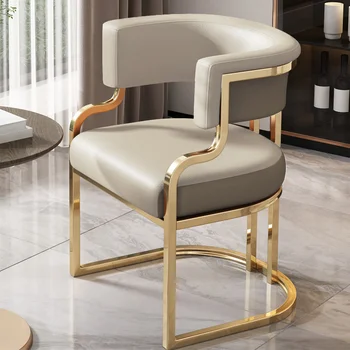 Svetlo luxusné jedálenské stoličky zmes čaj stoličky high-end hotel pohovka kreslo kreslo manikúra stolice rokovania make-up stoličky