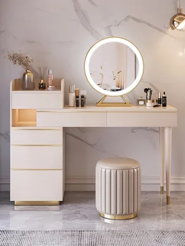 Svetlo luxusný toaletný stolík skrinka na odkladanie vecí integrované moderné a jednoduché svetelné luxusnom štýle toaletný stolík