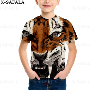 Tiger Zvierat Viking Oheň Kráľ Násilné Deti Chlapci Tričko Krátke Rukávy Mikiny, Dievčatá, Deti, Oblečenie Letné Tee Batoľa Oblečenie-11