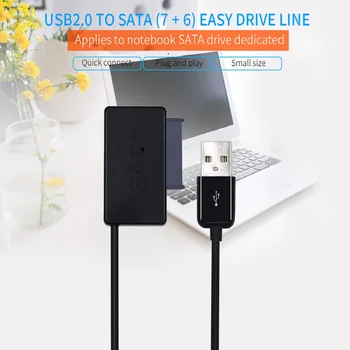 TISHRIC 7+6 13PIN SATA na USB 2.0 Adaptér pre Notebook 2.5 Palcový HDD SSD disk DVD Pevný Disk/Disk Converter Kábel USB SATA
