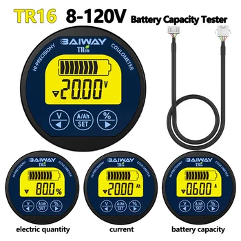 TR16 8-120V Nepremokavé Kapacita Batérie Tester LCD Displej Coulometer Napätie Prúd Meter 50/100/350A Kapacita Batérie Monitor