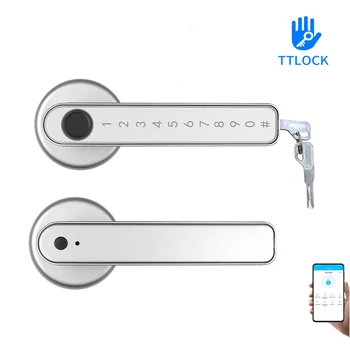 TTLock APP Telefón Diaľkové Ovládanie Smart Biometrie Odtlačkov prstov Heslo Jednu Poistku Zámok S Kľúčom Pre Vnútorné Drevené Kovové Dvere