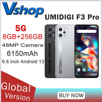 UMIDIGI F3 Pro 5G Smartphone 8GB 256 GB 6.6 palcový Android 13 48MP Fotoaparát 6150mAh Batérie Dimensity 700 OTG NFC Mobilný Telefón