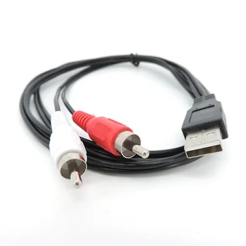 USB 2.0 Mužov a 2 Rca Samec AV konektor konektor, adaptér, Kábel Viesť PC TV AUX Audio Video Adaptér 1,5 M k