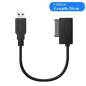 USB3.0 SATA 7+9 16Pin Adaptér Converter Kábel pre Notebook, CD/DVD ROM Tenká Disk 18