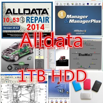 v10.53 Alldata a Mitchell Softvér +Elsawin+Vivid+Atsg Motorových Ťažké nákladné Vozidlo Auto Opraviť ÚDAJE, softvér 49in1 1 tb hdd