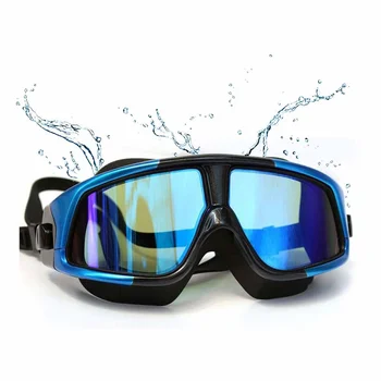 Veľký Rám Dospelých Unisex HD Plávať Maska Pohodlné Silikónové Veľký Rámik Plávanie Okuliare, Plavecké Okuliare Vodotesný, Anti-Fog UV