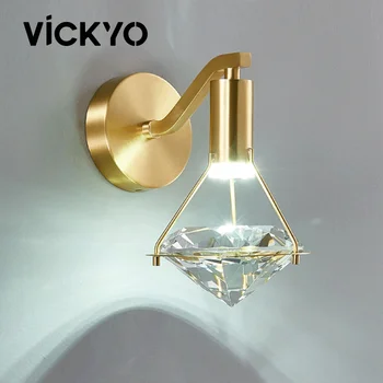 VICKYO Nordic Crystal Luxusné Nástenné svietidlo LED Kreatívne Nástenné Lampy, Nočné Nočné Osvetlenie Pre Obývacej Izby, Spálne, Domáce Dekorácie