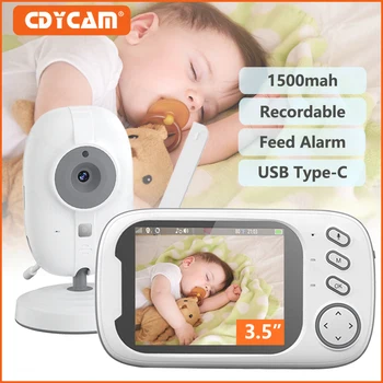 Video Baby Monitor 3,5 Palcový LCD 1500mAh Bezdrôtové 2 Way Audio Hovoriť Nočné Videnie Monitorovanie Teploty Bezpečnostné Kamery Opatrovateľky